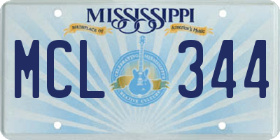 MS license plate MCL344