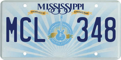 MS license plate MCL348