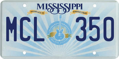 MS license plate MCL350