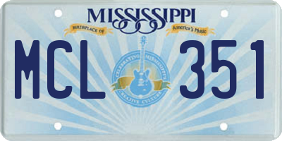 MS license plate MCL351