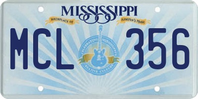 MS license plate MCL356