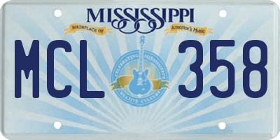 MS license plate MCL358