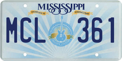 MS license plate MCL361
