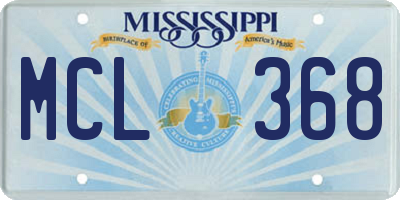MS license plate MCL368