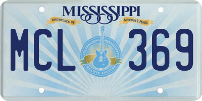 MS license plate MCL369