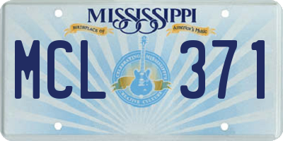 MS license plate MCL371