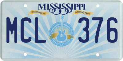 MS license plate MCL376