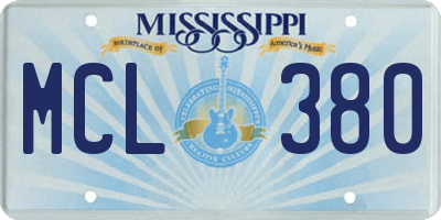 MS license plate MCL380
