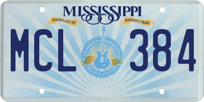 MS license plate MCL384