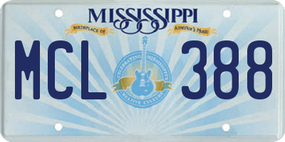 MS license plate MCL388