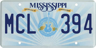 MS license plate MCL394