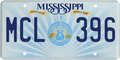 MS license plate MCL396