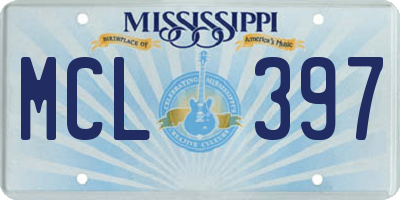 MS license plate MCL397