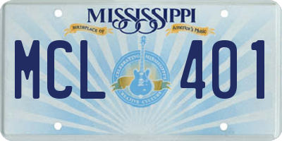 MS license plate MCL401