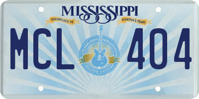 MS license plate MCL404