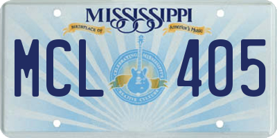 MS license plate MCL405