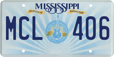 MS license plate MCL406