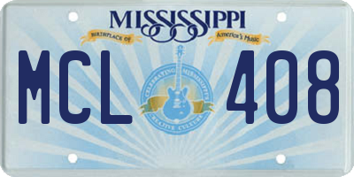 MS license plate MCL408