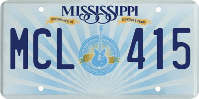 MS license plate MCL415