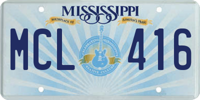 MS license plate MCL416