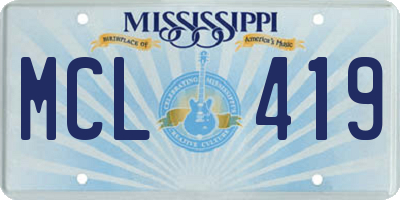 MS license plate MCL419