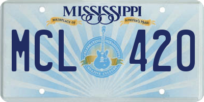 MS license plate MCL420
