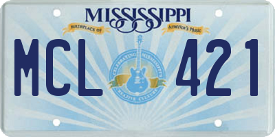 MS license plate MCL421