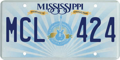 MS license plate MCL424