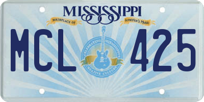 MS license plate MCL425