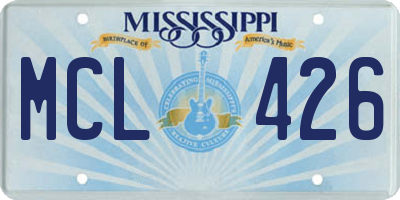 MS license plate MCL426