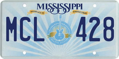 MS license plate MCL428