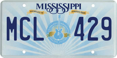 MS license plate MCL429