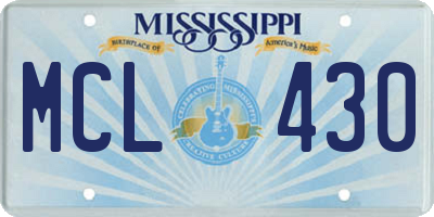 MS license plate MCL430