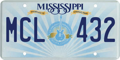 MS license plate MCL432