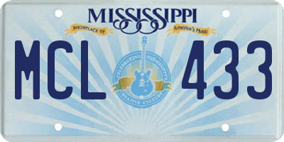MS license plate MCL433