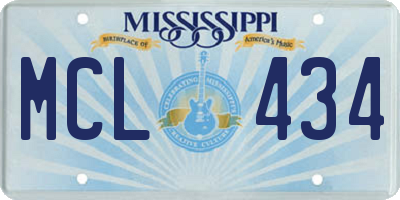 MS license plate MCL434