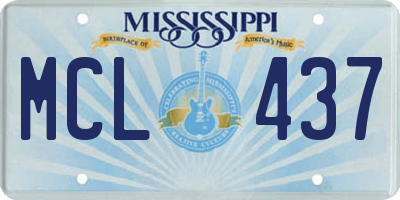 MS license plate MCL437
