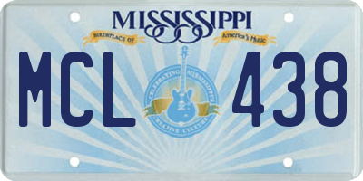 MS license plate MCL438
