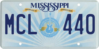 MS license plate MCL440