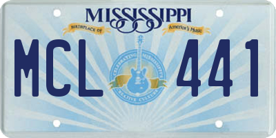 MS license plate MCL441