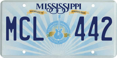 MS license plate MCL442