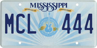 MS license plate MCL444