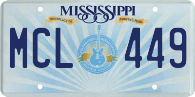 MS license plate MCL449