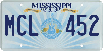 MS license plate MCL452