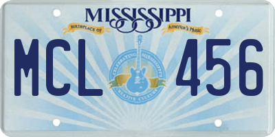 MS license plate MCL456