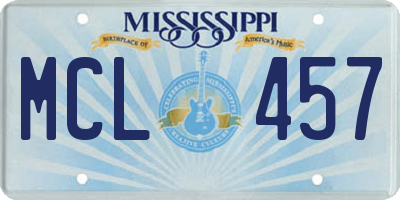 MS license plate MCL457