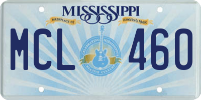 MS license plate MCL460