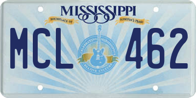 MS license plate MCL462