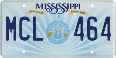 MS license plate MCL464