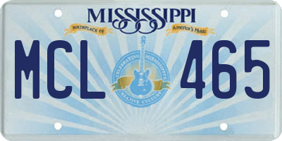 MS license plate MCL465